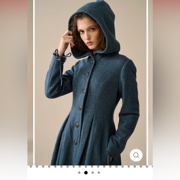 Linennaive My Fair Lady 26 Hooded Wool Coat size medium in Starry Blue NWT - Picture 8 of 8